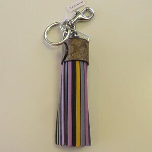 NWT Coach "Tassel Bag Charm" Color block Signature Canvas Style # 5102